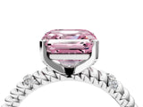White gold Fancy Pink Asscher  Solitaire Twisted Band Prong Set Engagement Ring_51