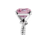 White gold Fancy Pink Asscher  Solitaire Twisted Band with Bead Prong Setting_45