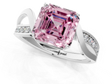 White gold Fancy Pink Asscher  Solitaire Twisted Band with Prong Setting_20