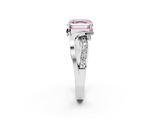 White gold Fancy Pink Asscher  Solitaire Twisted Band with Prong Setting_22