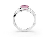White gold Fancy Pink Asscher  Solitaire Twisted Band with Prong Setting_23