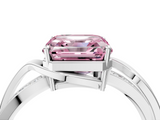 White gold Fancy Pink Asscher  Solitaire Twisted Band with Prong Setting_24
