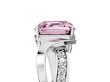White gold Fancy Pink Asscher  Solitaire Twisted Band with Prong Setting_25