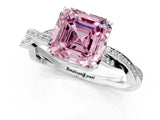 White gold Fancy Pink Asscher  Solitaire Twisted Pave Diamond Ring with Four-Prong Setting_13