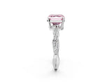White gold Fancy Pink Asscher  Solitaire Twisted Pave Diamond Ring with Four-Prong Setting_14