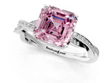 White gold Fancy Pink Asscher  Solitaire Twisted Pave Diamond Ring with Four-Prong Setting_25