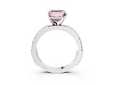 White gold Fancy Pink Asscher  Solitaire with Pavé Band and Four-Prong Setting_49