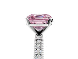 White gold Fancy Pink Asscher  Solitaire with Pavé Band and Four-Prong Setting_51