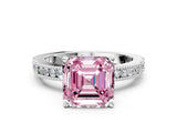 White gold Fancy Pink Asscher  Solitaire with Pavé Band and Four-Prong Setting_51