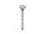 White gold Fancy Pink Asscher  Solitaire with Pavé Band and Four-Prong Setting_53