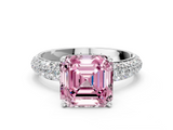 White gold Fancy Pink Asscher  Solitaire with Pave Band and Four-Prong Setting_20
