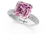 White gold Fancy Pink Asscher  Solitaire with Pave Band and Four-Prong Setting_21