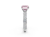 White gold Fancy Pink Asscher  Solitaire with Pave Band and Four-Prong Setting_23