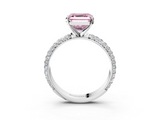White gold Fancy Pink Asscher  Solitaire with Pave Band and Four-Prong Setting_24