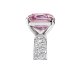 White gold Fancy Pink Asscher  Solitaire with Pave Band and Four-Prong Setting_25