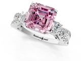 White gold Fancy Pink Asscher  Three-Stone Diamond Ring with Pavé Split Shank and Four-Prong Setting_18