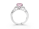White gold Fancy Pink Asscher  Three-Stone Diamond Ring with Pavé Split Shank and Four-Prong Setting_20