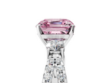 White gold Fancy Pink Asscher  Three-Stone Diamond Ring with Pavé Split Shank and Four-Prong Setting_22