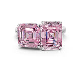 White gold Fancy Pink Asscher  and Emerald Cut Toi Moi Ring with Prong Setting_65