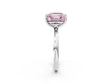 White gold Fancy Pink Asscher  and Emerald Cut Toi Moi Ring with Prong Setting_66