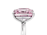 White gold Fancy Pink Asscher  and Emerald Cut Toi Moi Ring with Prong Setting_69