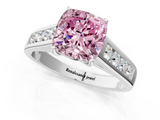 White gold Fancy Pink Cushion  Brilliant Channel-Set Solitaire Ring with Four-Prong Setting_38