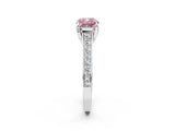 White gold Fancy Pink Cushion  Brilliant Cut Diamond Engagement Ring with Pavé Band and Four-Prong Setting_51