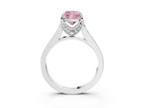 White gold Fancy Pink Cushion  Brilliant Cut Diamond Engagement Ring with Pavé Band and Four-Prong Setting_52