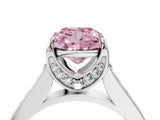 White gold Fancy Pink Cushion  Brilliant Cut Diamond Engagement Ring with Pavé Band and Four-Prong Setting_53