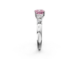 White gold Fancy Pink Cushion  Brilliant Cut Diamond Five-Stone Prong Set Engagement Ring with Channel Band_5