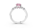 White gold Fancy Pink Cushion  Brilliant Cut Diamond Five-Stone Prong Set Engagement Ring with Channel Band_6