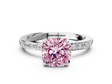White gold Fancy Pink Cushion  Brilliant Pavé Band Solitaire with Four-Prong Setting_41