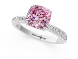 White gold Fancy Pink Cushion  Brilliant Pavé Band Solitaire with Four-Prong Setting_42