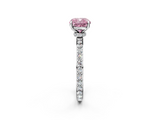 White gold Fancy Pink Cushion  Brilliant Pavé Band Solitaire with Four-Prong Setting_43