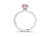 White gold Fancy Pink Cushion  Brilliant Pavé Band Solitaire with Four-Prong Setting_44