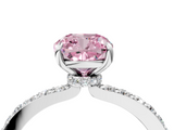White gold Fancy Pink Cushion  Brilliant Pavé Band Solitaire with Four-Prong Setting_45