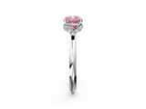 White gold Fancy Pink Cushion  Brilliant Solitaire Engagement Ring with Six-Prong Setting and Classic Band_22