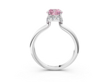 White gold Fancy Pink Cushion  Brilliant Solitaire Engagement Ring with Six-Prong Setting and Classic Band_23