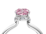 White gold Fancy Pink Cushion  Brilliant Solitaire Engagement Ring with Six-Prong Setting and Classic Band_24