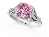 White gold Fancy Pink Cushion  Brilliant Solitaire with Pave Band and Four-Prong Setting_21