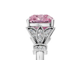 White gold Fancy Pink Cushion  Brilliant Solitaire with Pave Band and Four-Prong Setting_25