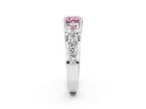White gold Fancy Pink Cushion  Brilliant Solitaire with Side Stones on a Pave Band and Four-Prong Setting_32