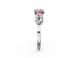 White gold Fancy Pink Cushion  Cluster Diamond Engagement Ring with Pavé Band and Four-Prong Setting_48