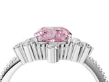 White gold Fancy Pink Cushion Cut Brilliant Diamond with Cluster Setting on a Beaded Band and Four-Prong Setting_50