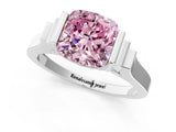 White gold Fancy Pink Cushion Cut Brilliant Solitaire Diamond Ring with Channel Set Band and Bar Prong Setting_31