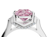 White gold Fancy Pink Cushion Cut Brilliant Solitaire Diamond Ring with Channel Set Band and Bar Prong Setting_34