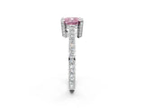 White gold Fancy Pink Cushion Cut Brilliant Split Shank Pave Solitaire Ring with Four-Prong Setting_2