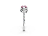 White gold Fancy Pink Cushion  Cut Cathedral Pave Diamond Engagement Ring with Six-Prong Setting_34