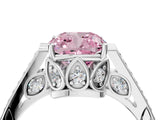 White gold Fancy Pink Cushion  Cut Cathedral Pave Diamond Engagement Ring with Six-Prong Setting_36