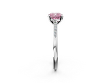 White gold Fancy Pink Cushion  Cut Channel Set Solitaire Engagement Ring with Four-Prong Setting_221